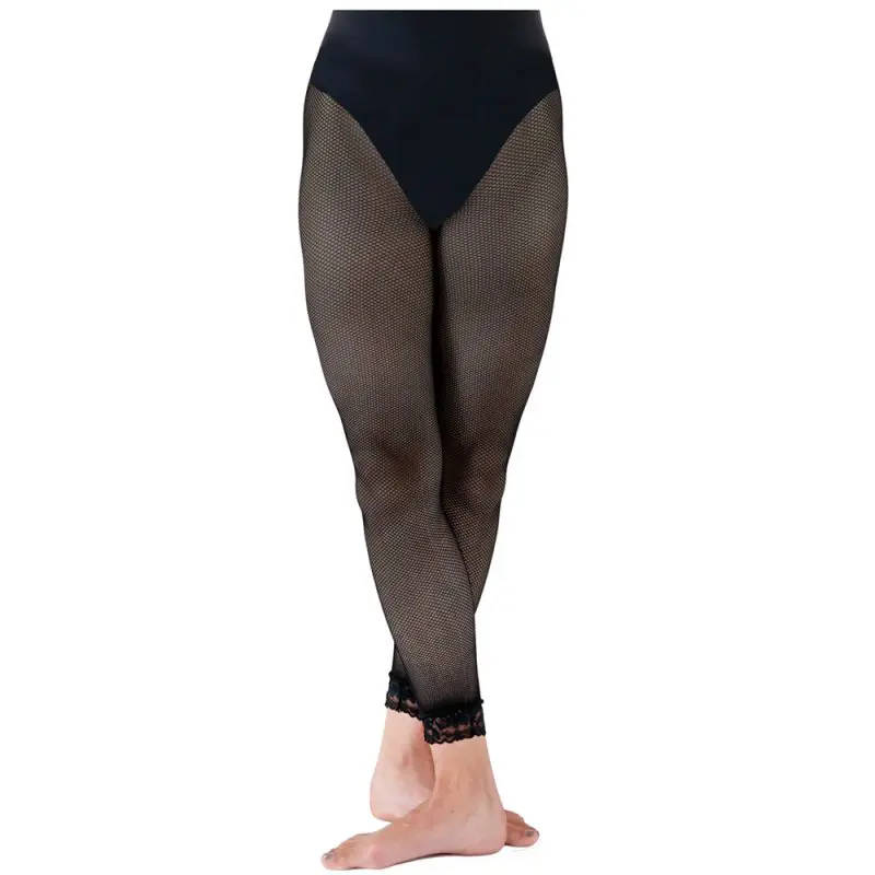 Intermediate Footless Fishnets With Lace Trim