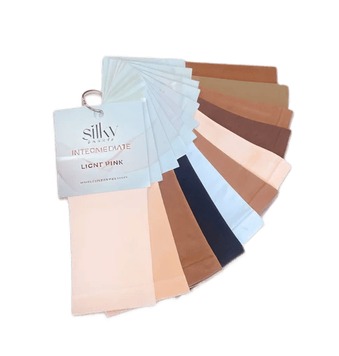 Silky Dance tights colour swatches in a range of skin tones