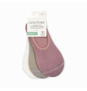 COUTURE BAMBOO TRAINER LINERS MAUVE MIX 3PP
