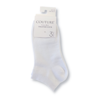 COUTURE TRAINER SOCKS 3PP 4-7 WHITE