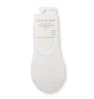COUTURE BAMBOO TRAINER LINERS WHT 3PP