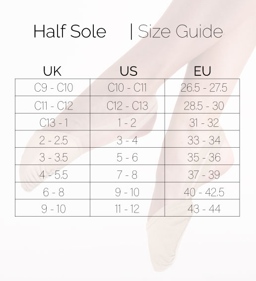 Half Sole Size Chart