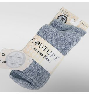 Cashmere Blend Socks (Cable) 2pp