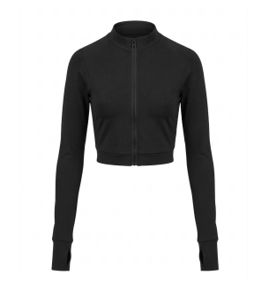 FULL ZIP CROP JACKET 2X-3X BLACK