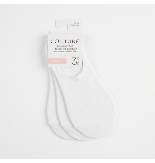 COUTURE STRIPE FOOTLETS 3pp WHITE