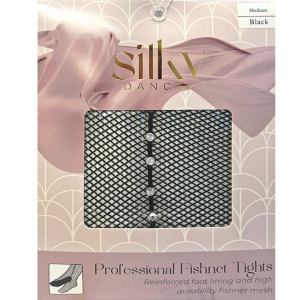 Professional Back seam Fishnet Tights With Diamante