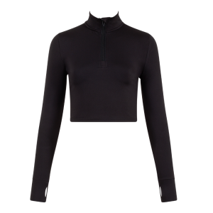 Long Sleeve 1/2 Zip Crop Top