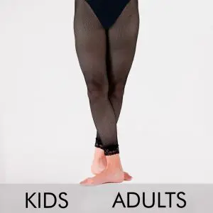 Intermediate Footless Fishnets With Lace Trim