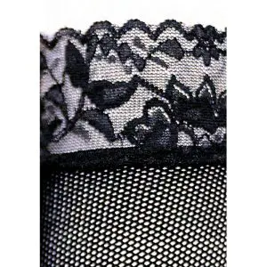 Intermediate Footless Fishnets With Lace Trim