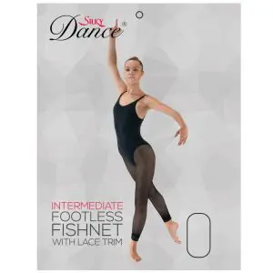 Intermediate Footless Fishnets With Lace Trim
