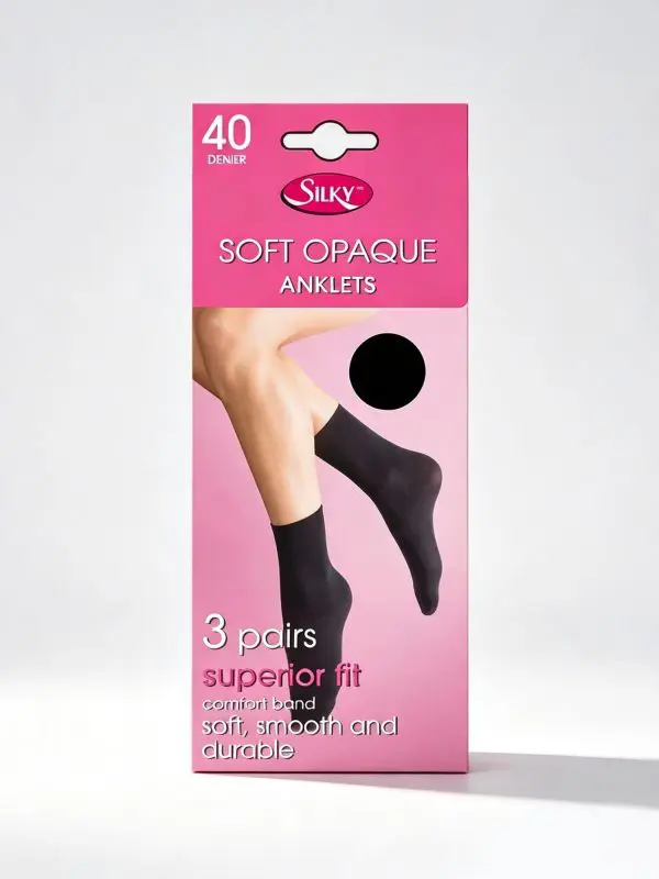 40 Denier Opaque Anklets 3pp