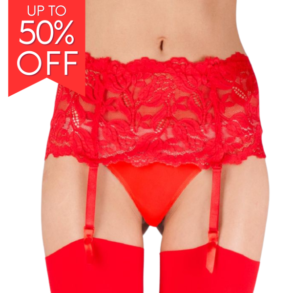 Wide Lace Suspender Belts
