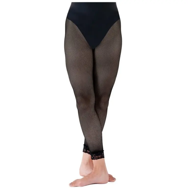 Intermediate Footless Fishnets With Lace Trim