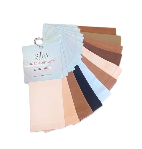 Silky Dance tights colour swatches in a range of skin tones