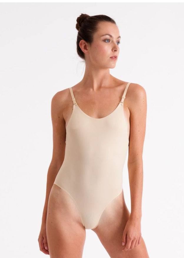 Dancer wearing a nude Silky Dance invisible camisole