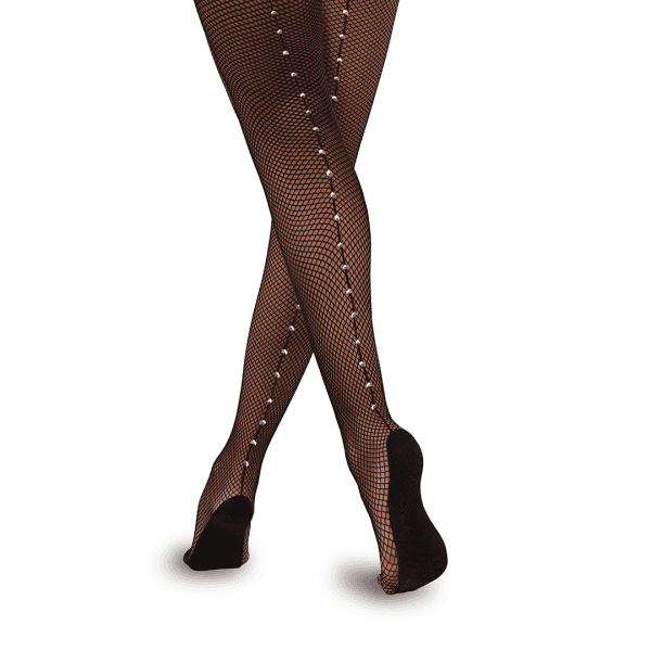 Professional Back seam Fishnet Tights With Diamante